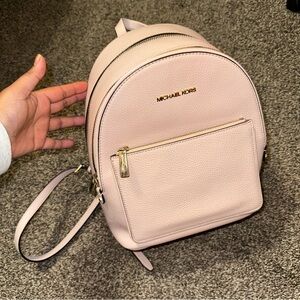 michael kors adina powder pink blush pebble leather backpack
